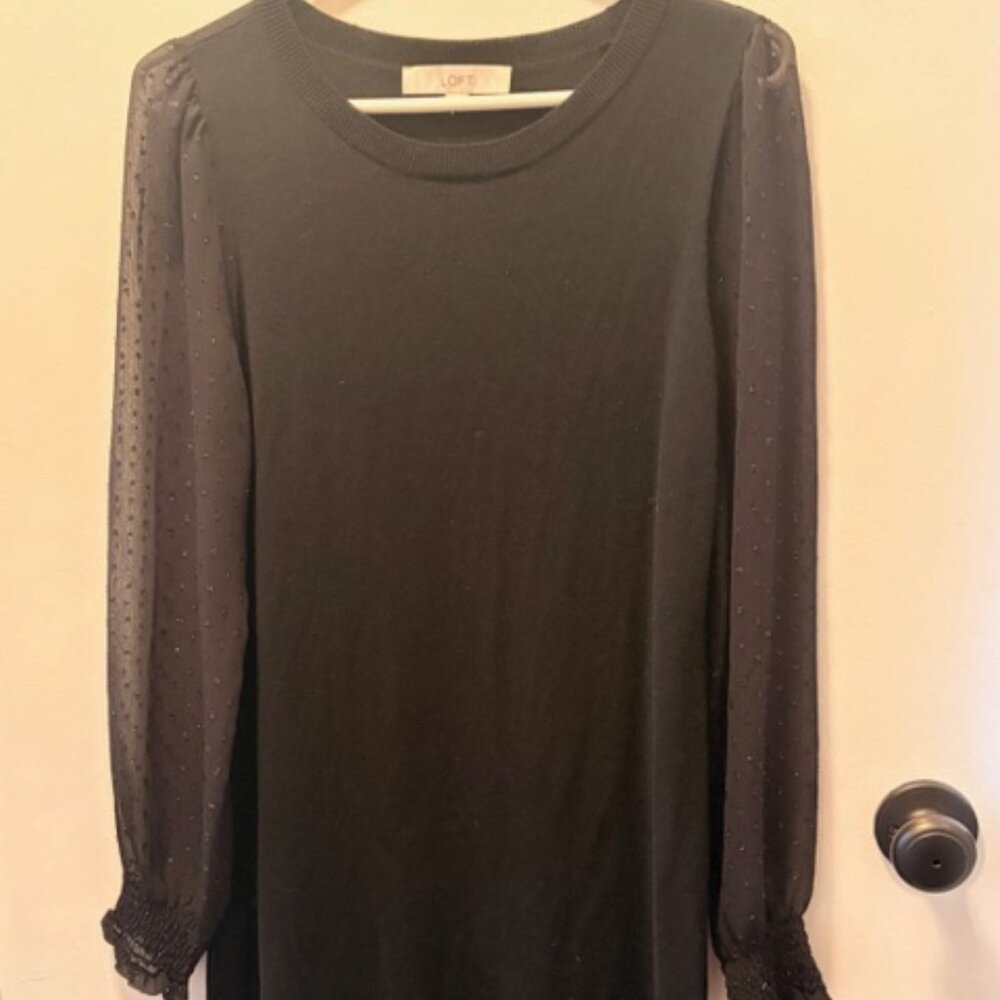 Loft Clip Dot Sleeve Sweater Dress